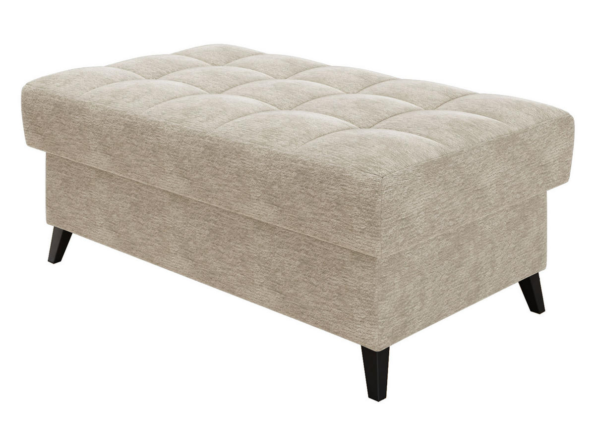 POLSTERHOCKER Nord - Champagner/Schwarz, Holz/Textil (106/44/67cm) - MIRJAN24