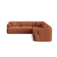 SYMMETRISCHES-MODULARES-ECKSOFA Campi aus Cord terrakotta 6 Sitzplätze - Terracotta, Textil (255/255cm) - Cosmopolitan Design