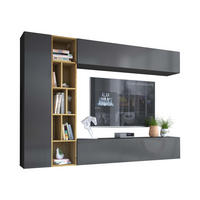 WOHNWAND Kodita - Grau, Holzwerkstoff (224/160/33cm) - MIRJAN24
