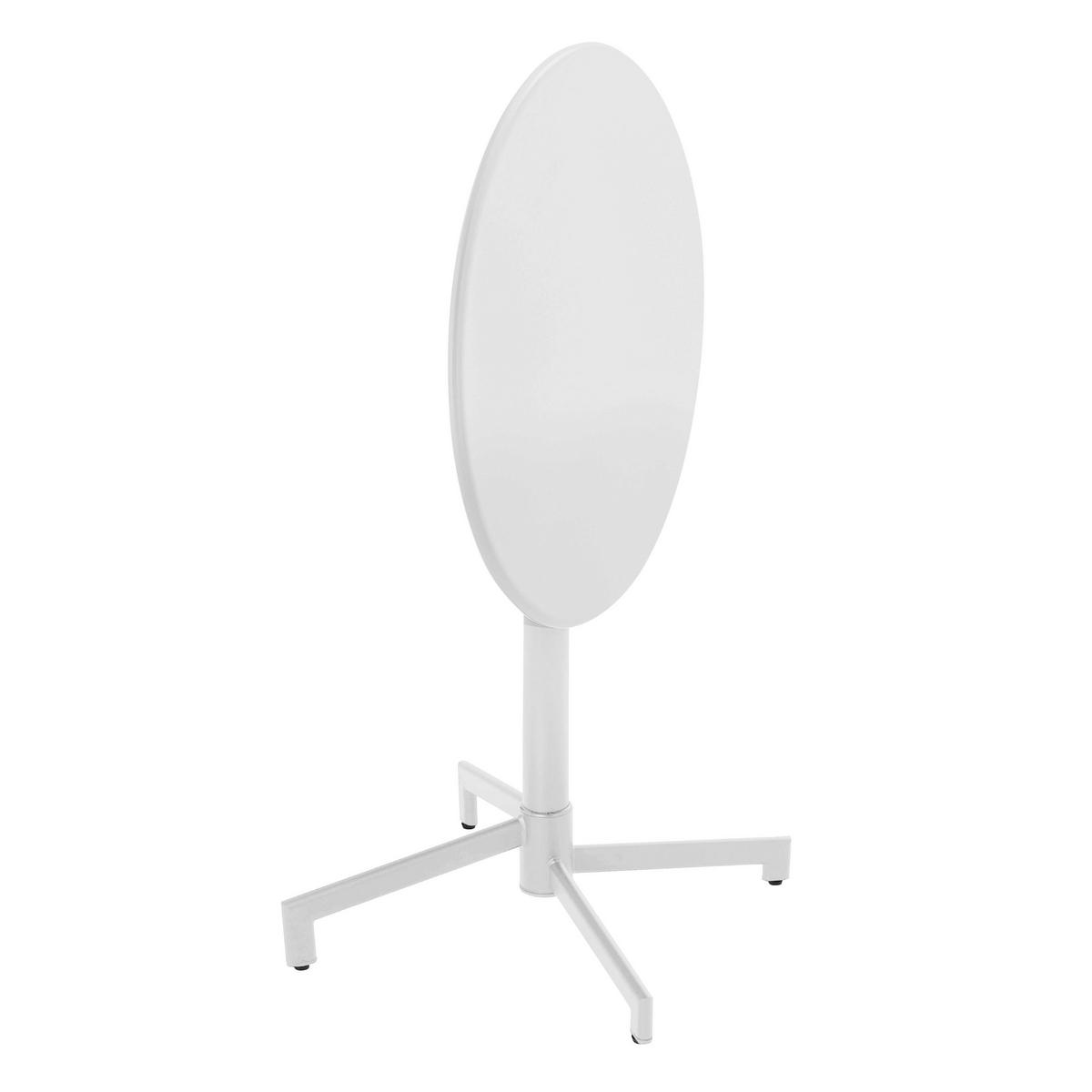 BISTROTISCH, Weiß - Weiß, Metall (70/70/72cm) - Oviala