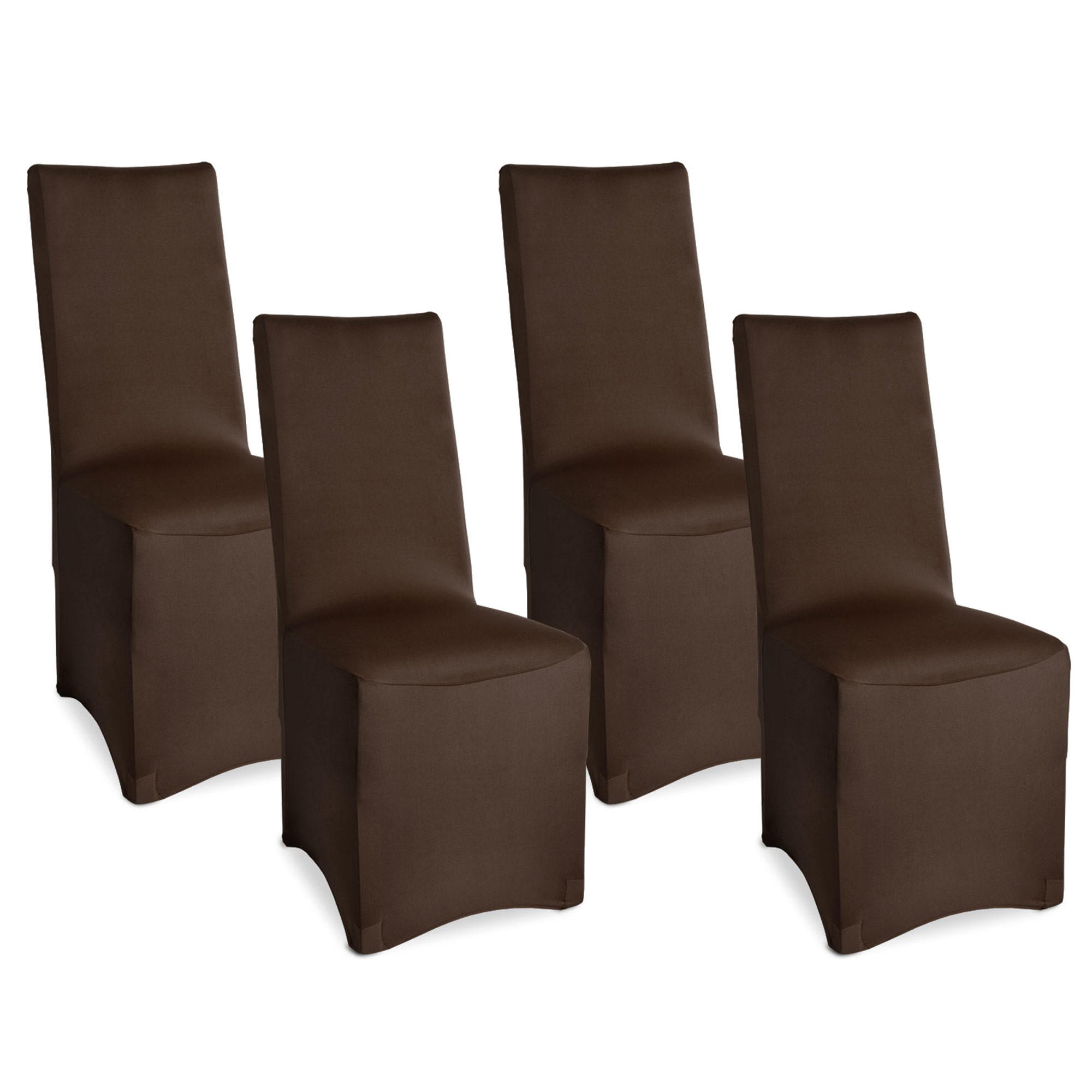 STUHLHUSSE Leona Stretch Bankett 95x45cm Braun (4tlg) - Braun, Textil (45/45cm) - Beautissu 