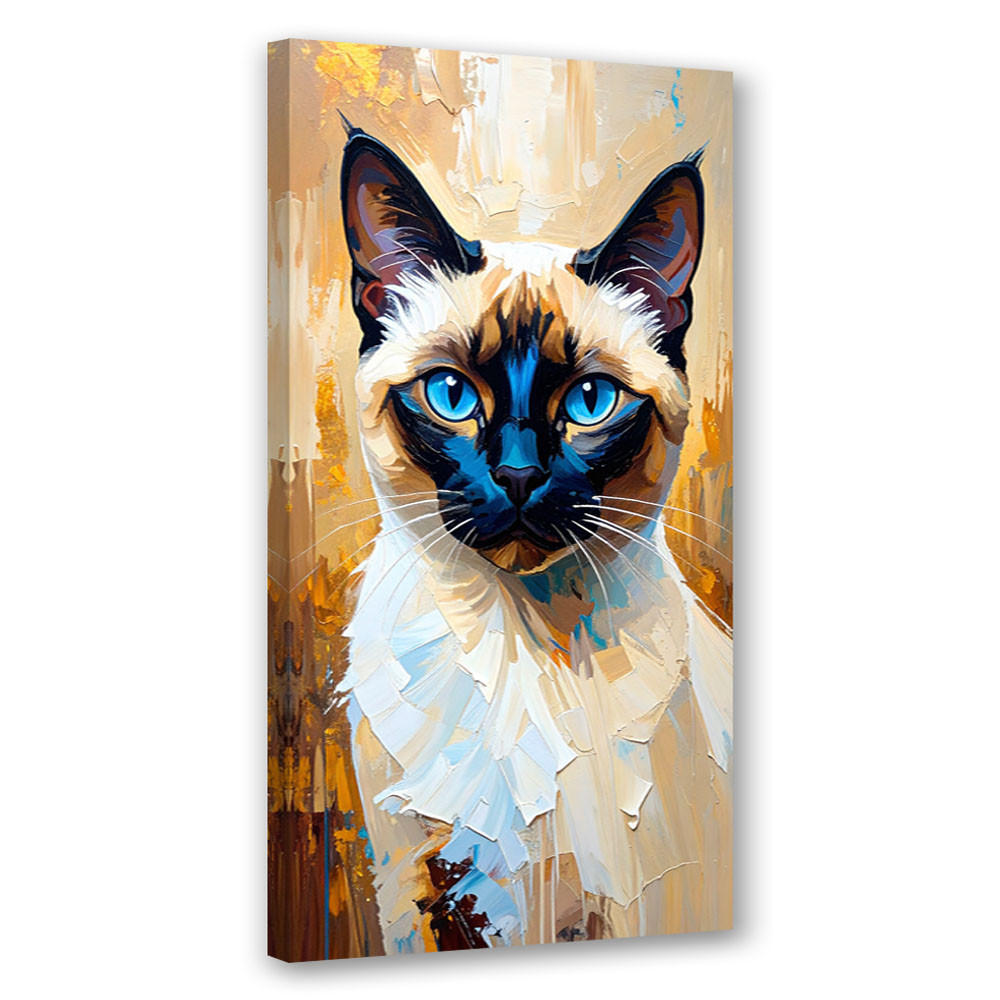 LEINWANDBILD Sphinx bunte Katze 60x120cm - Beige, Textil (60/120cm) - Feeby