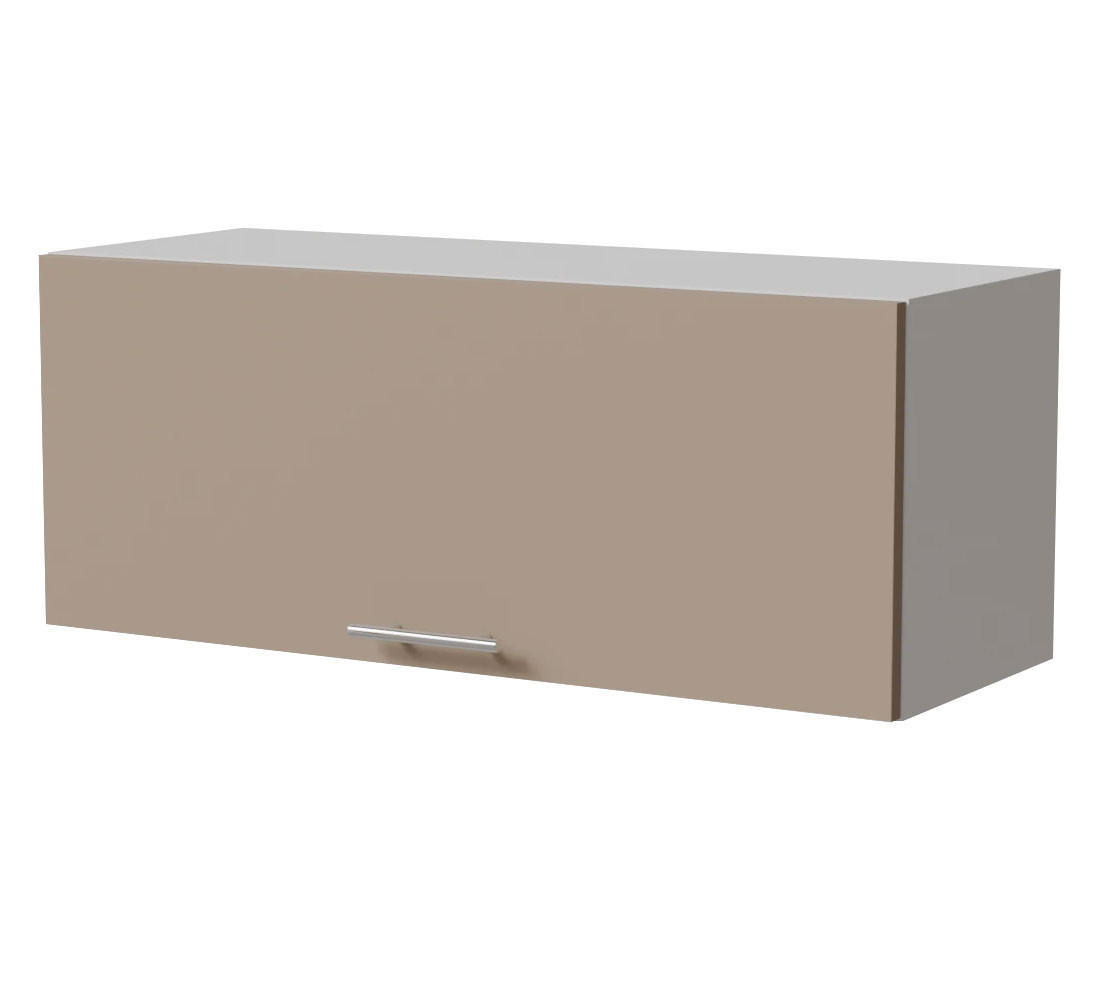 KLAPPHÄNGESCHRANK Brerra W4B/90 Weiß / RAL 1019 graubeige Matt 90 / 32,5 / 36cm mit Gasdruckdämpfer - Graubraun/Weiß, Holz/Holzwerkstoff (90/36/32.5cm) - Feldmann-Wohnen