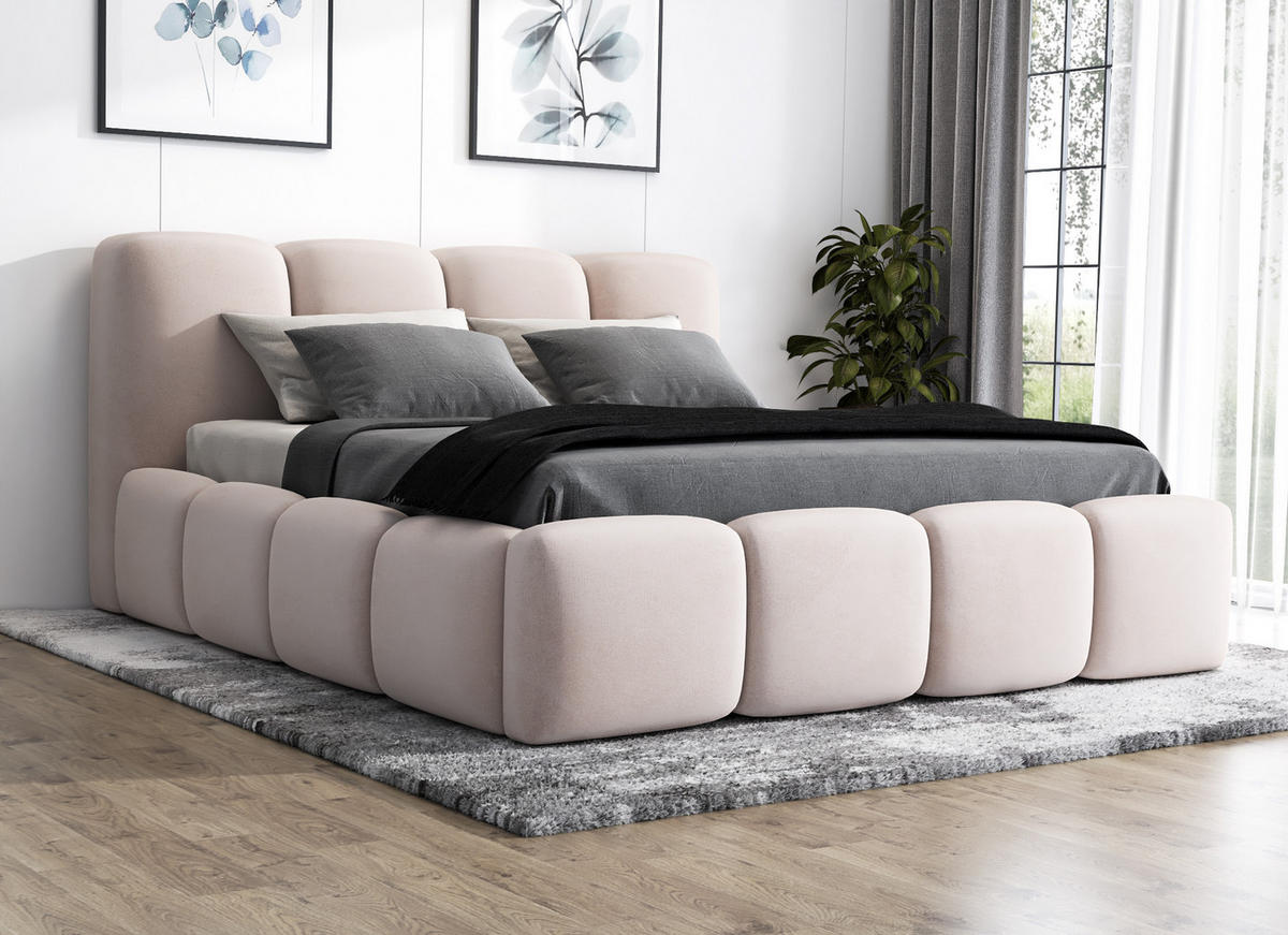 POLSTERBETT DONA 180x200 Beige - Beige, Textil (180/200cm) - A&J MöbelLand