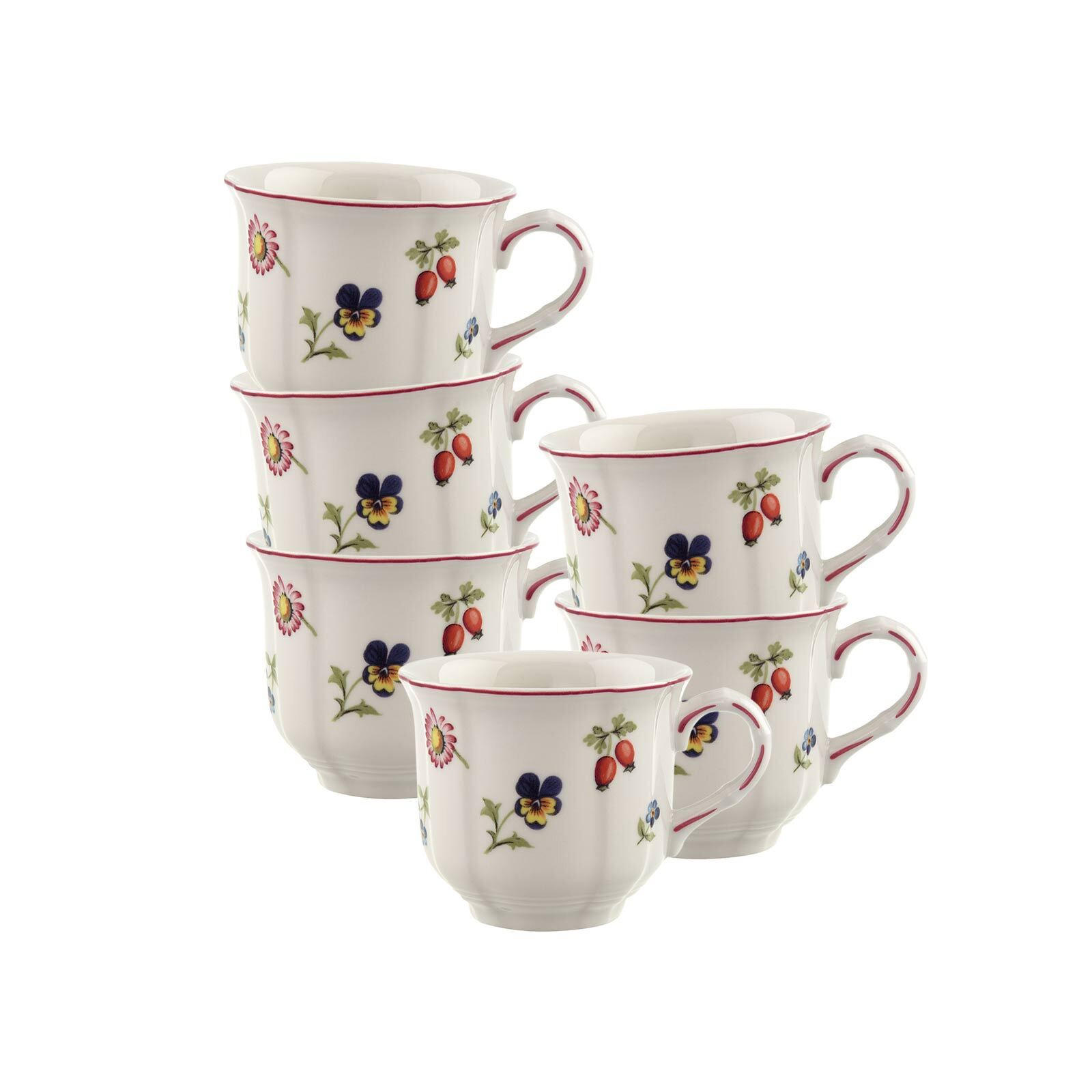 KAFFEETASSEN Petite Fleur weiß 120 ml 6er Set - Weiß, Keramik (0.12L) - Villeroy & Boch
