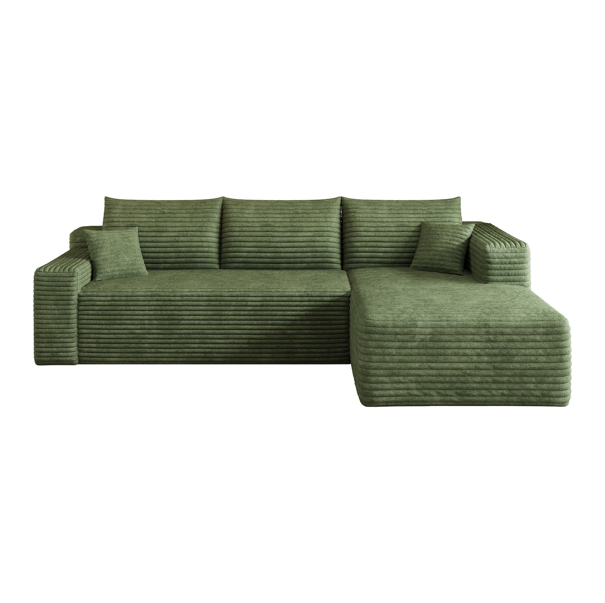 ECKSOFA 241/151/58 cm grün aus Stoff ohne Montage - Grün, Textil (151/241cm) - OKWISH