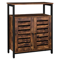 KOMMODE MIT REGAL Metall Dunkelbraun moderne Aufbewahrung 70x30x80 cm - Dunkelbraun, Holzwerkstoff (70/80/30cm) - Begryf