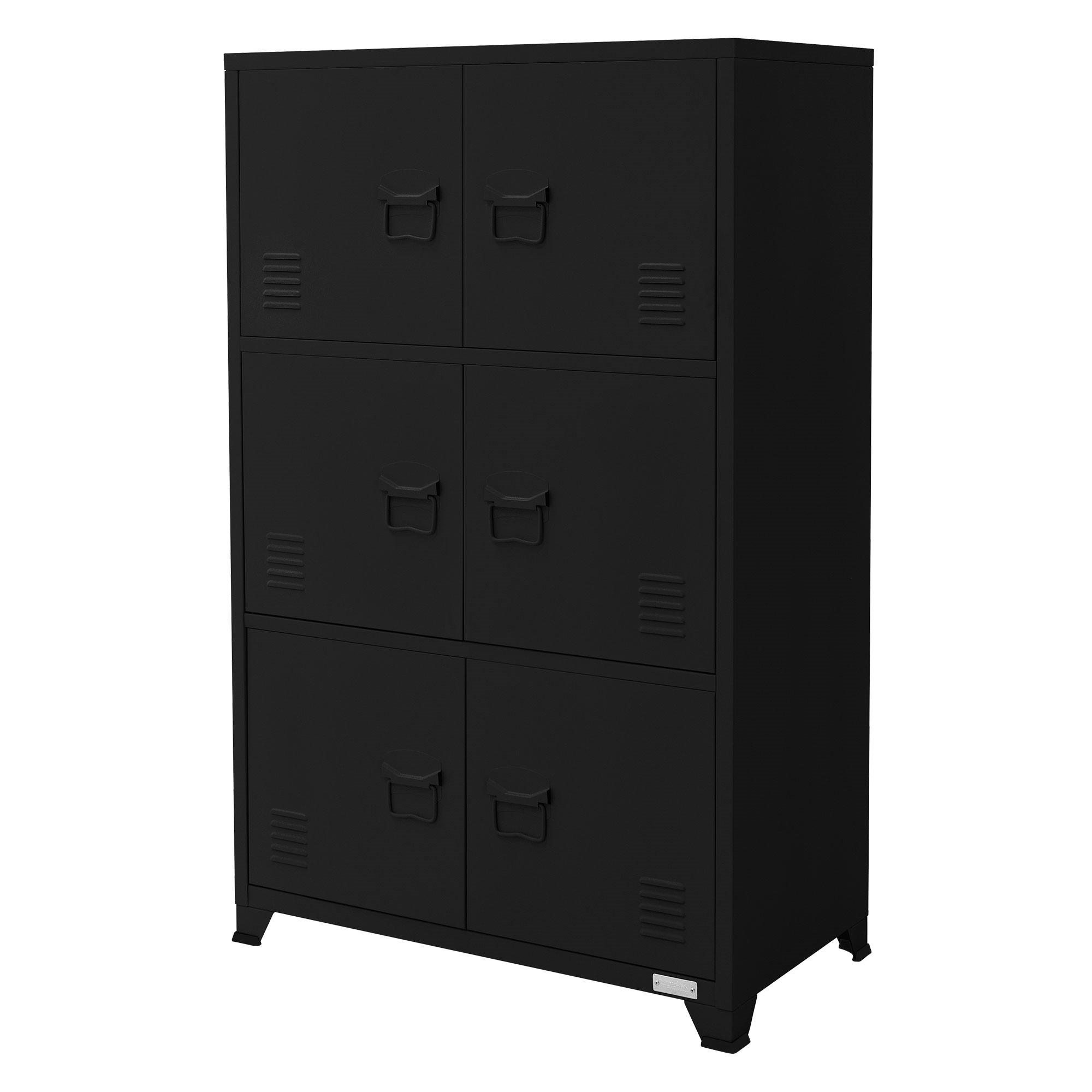 AKTENSCHRANK - Schwarz, Metall (40/120/75cm) - ML-DESIGN