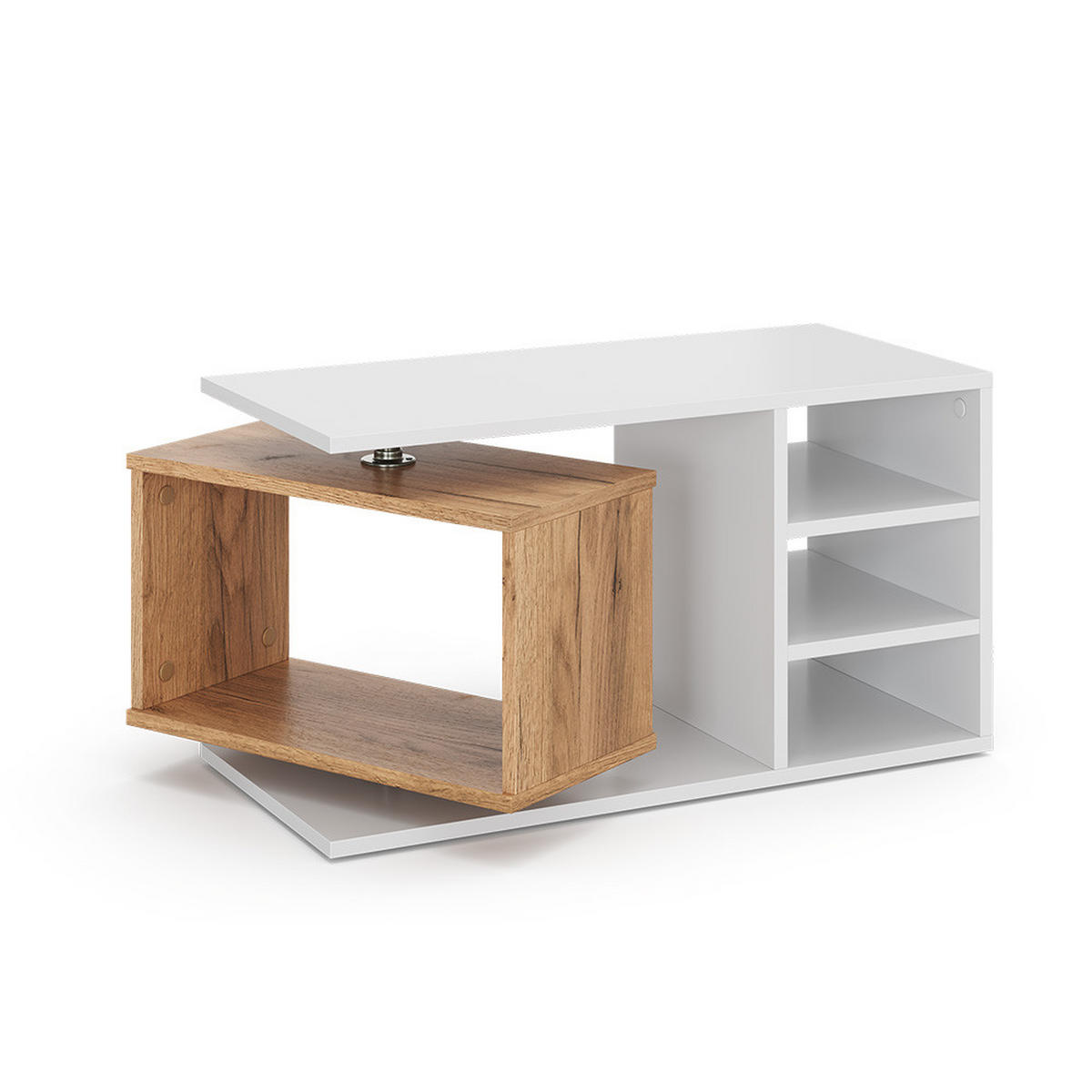 COUCHTISCH Rafi Weiß 88 x 35 cm - Eichefarben/Weiß, Holzwerkstoff (35/88/40cm) - Vicco