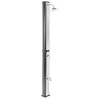 FREISTEHENDE solarbetriebene Gartendusche Silber Topocalma - Silberfarben/Schwarz, Kunststoff (18/217/15cm) - Beliani