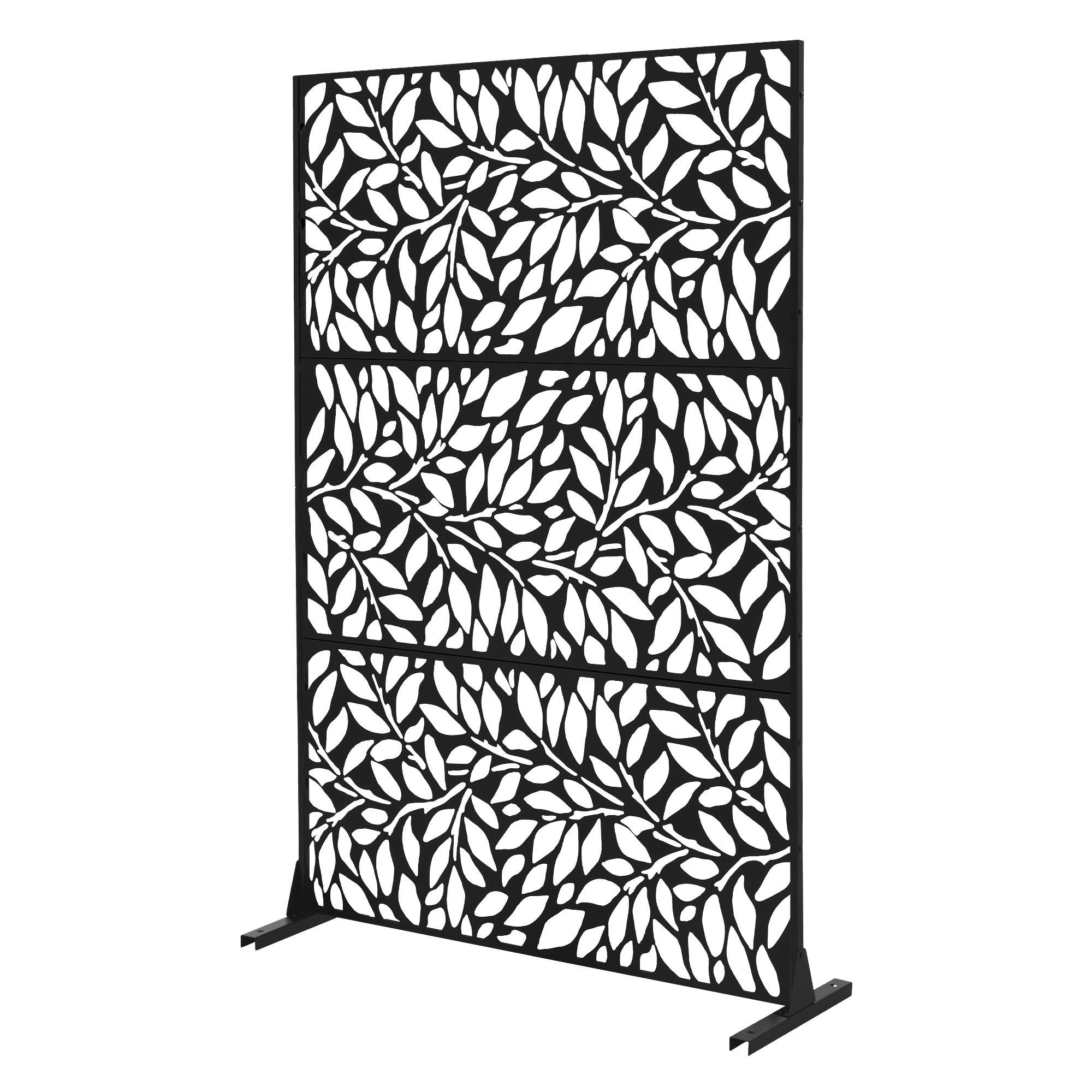 METALL-SICHTSCHUTZ Firenze 120x180 cm Schwarz aus Stahl - Schwarz, Metall (120/183cm) - ML-DESIGN