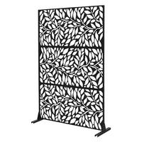 METALL-SICHTSCHUTZ Firenze 120x180 cm Schwarz aus Stahl - Schwarz, Metall (120/183cm) - ML-DESIGN
