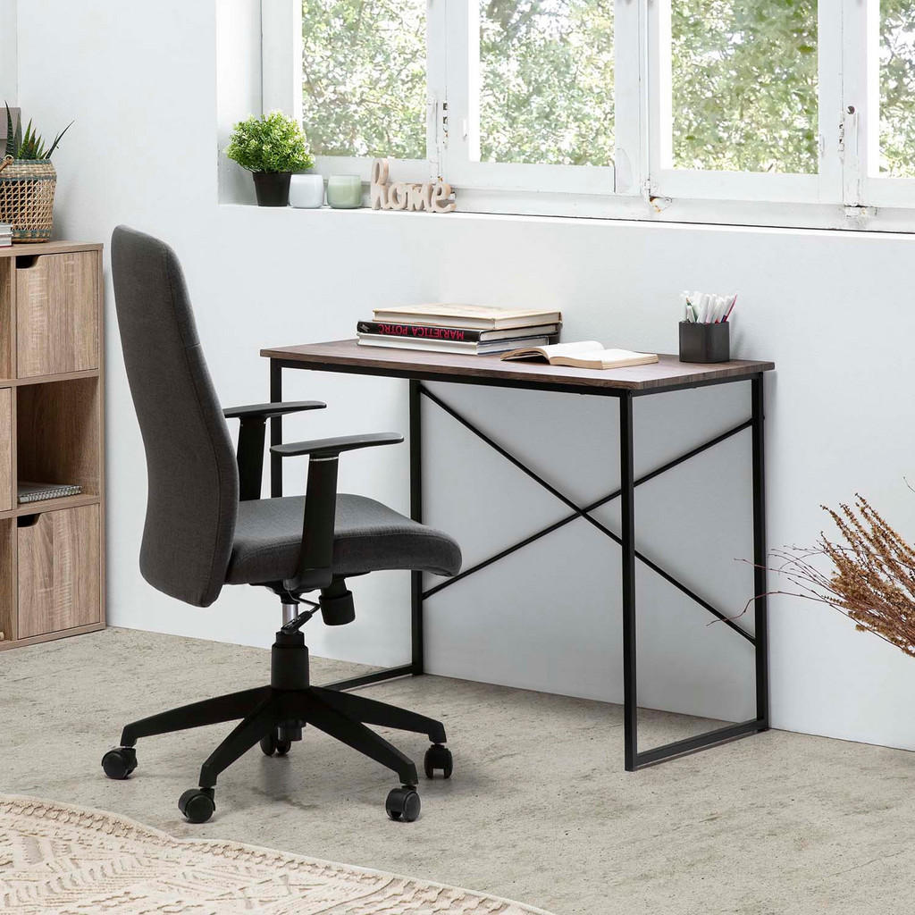 Thumbnail - VS Venta-stock Schreibtisch, Schwarz, Holzwerkstoff, 90x74x50 cm, Arbeitszimmer, Schreibtische, Bürotische