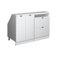 KUCHYNSKÁ SKRIŇA PRE ŠIKMÉ STRECHY R-Line Biele zvlnenie 120 cm Súprava 2 korpusov skrine hĺbka 60 cm - biela, kompozitné drevo (120/83.8/60cm) - Vicco