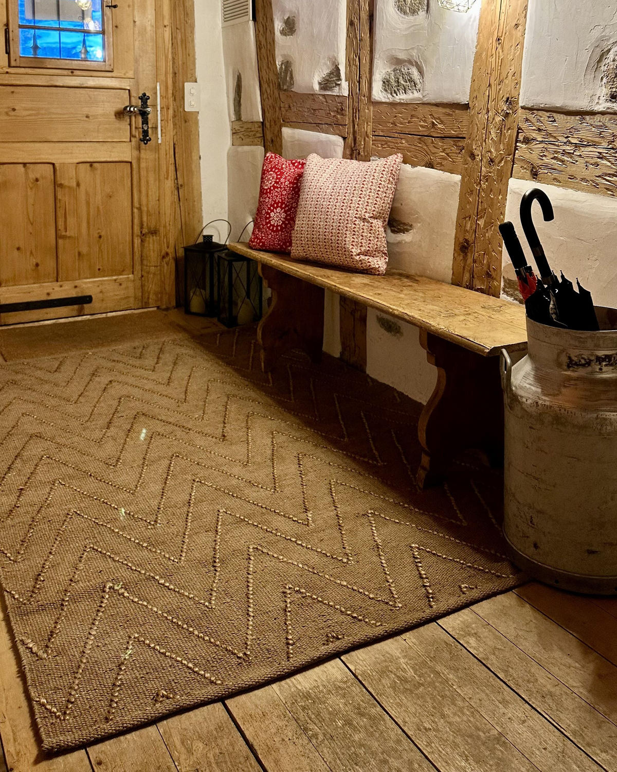 TEPPICH geflochten Daday 200/140 cm - Beige, Naturmaterialen (140/200cm) - Beliani