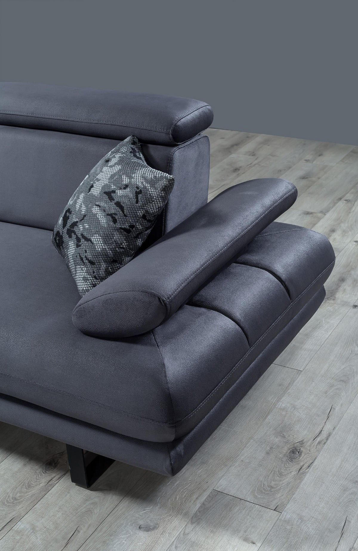 SOFA Energy 3-Sitzer Samt Anthrazit - Anthrazit, Textil (240/82/100cm) - Villa Möbel