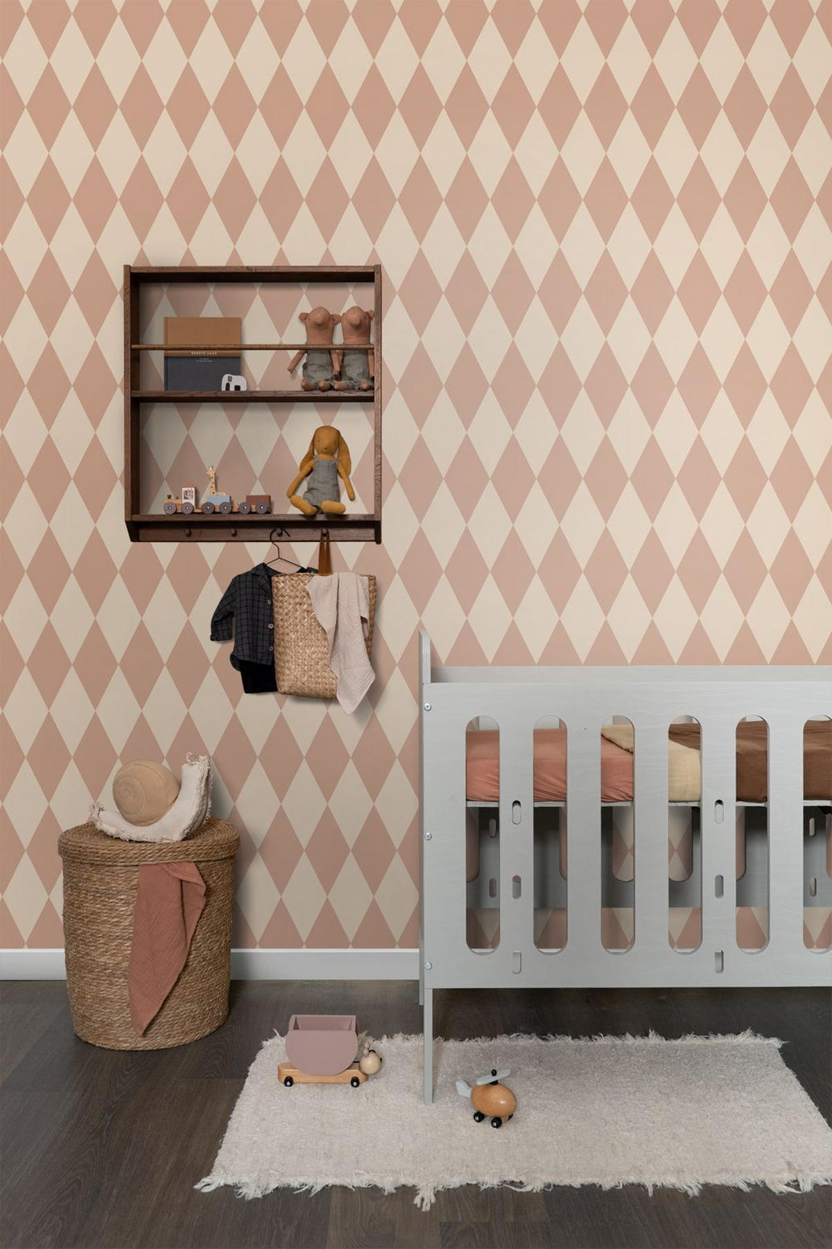TAPETE Karomuster 50 x 900 cm - Pink, Papier (50/900cm) - ESTAhome