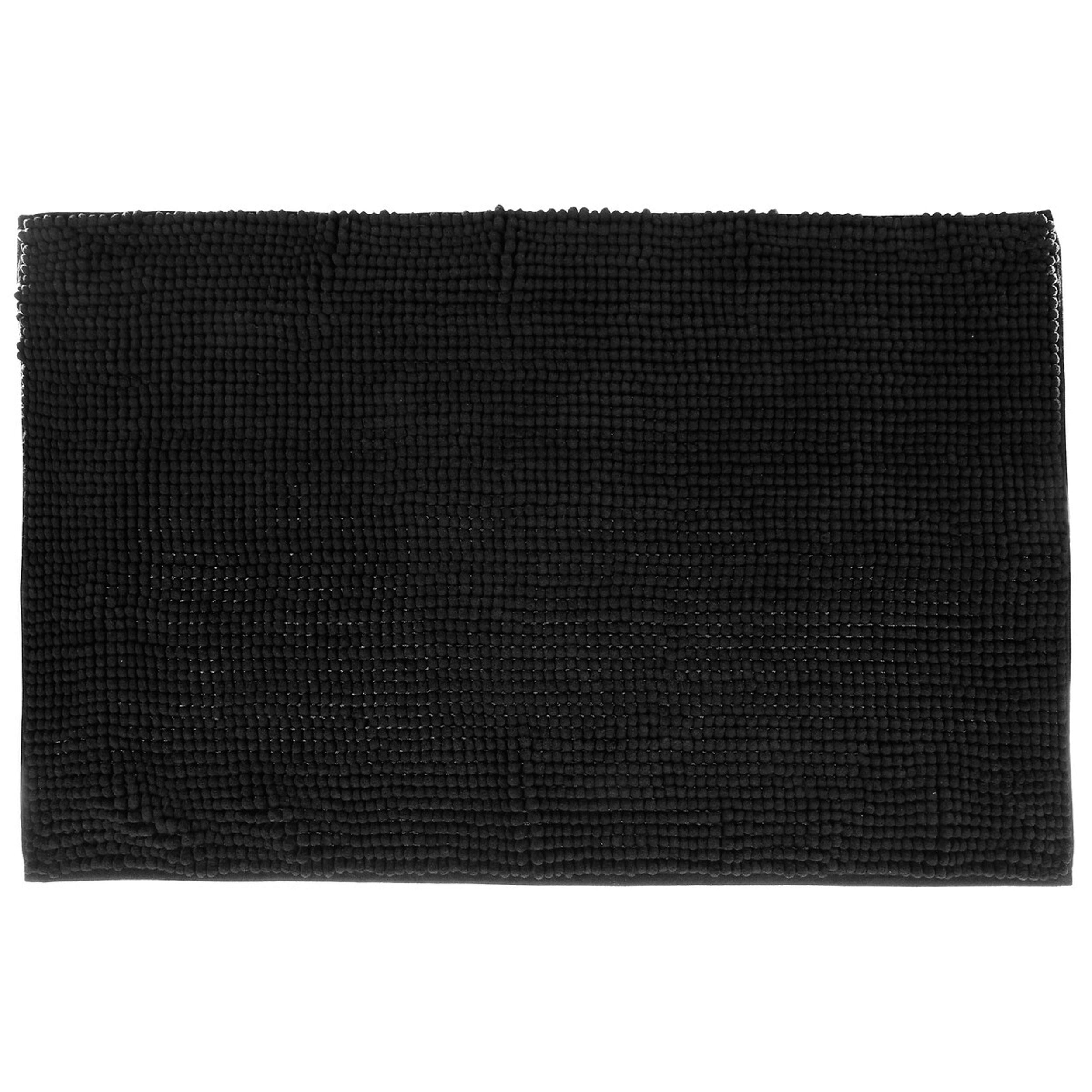 BADEMATTE Colorama, 100% Polyester, Schwarz, 50 x 80 cm - Schwarz, Kunststoff (50/80cm) - 5five Simply Smart