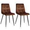 ESSZIMMERSTUHL Till, 2er Set, Samt, Gestell Metall matt Schwarz Braun - Schwarz/Braun, Textil/Metall (45/88/52cm) - TPFLiving