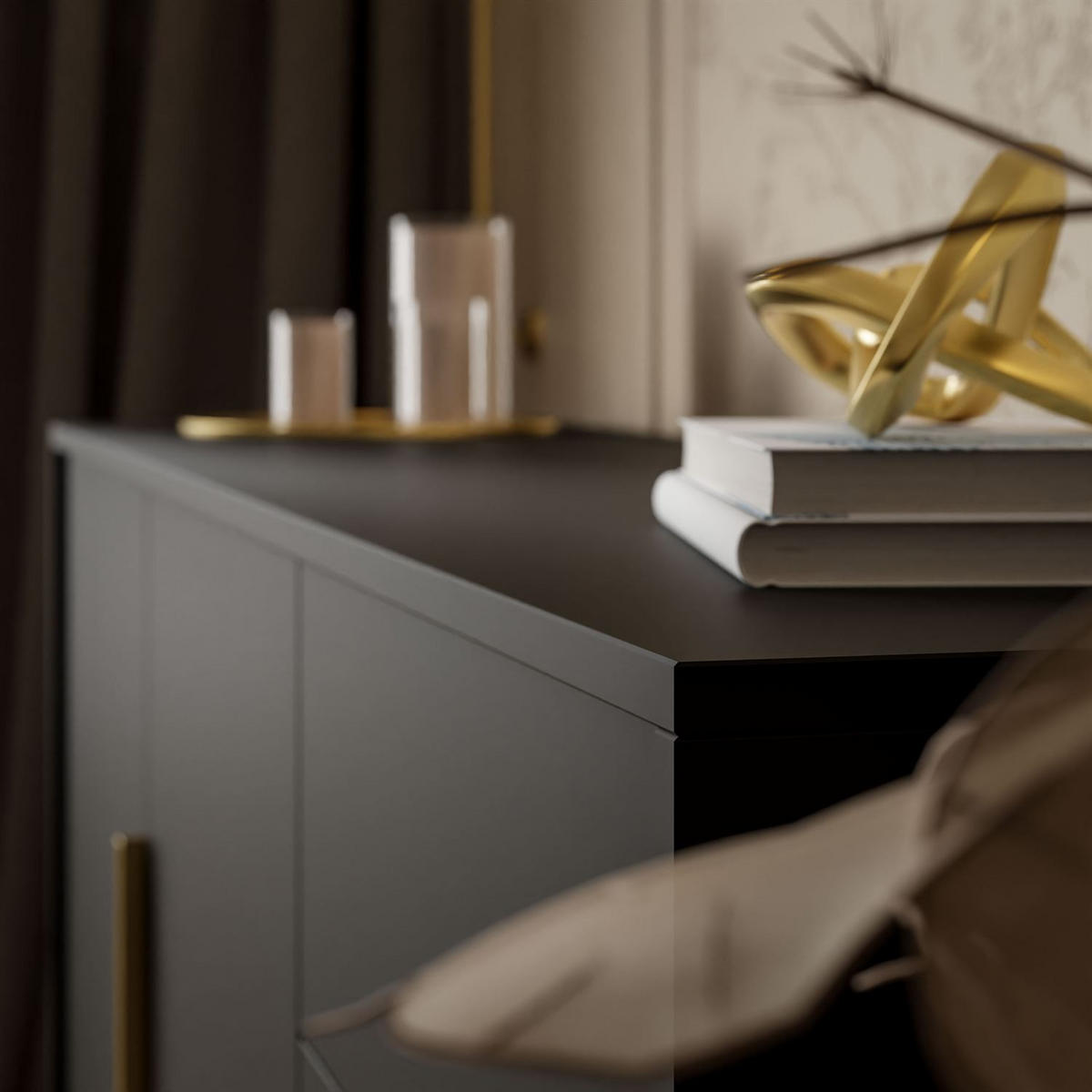 SIDEBOARDS MIRACLE 2D3S mit Schubladen Schwarz - Schwarz, Holzwerkstoff (154/82/39cm) - Lookway