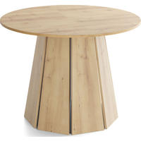 ESSTISCH Lunda rund ausziehbar verlängerbar, Buche Hellbraun 100/100/76 cm - Buchefarben/Schwarz, Holzwerkstoff (100/100/76cm) - WFL GROUP