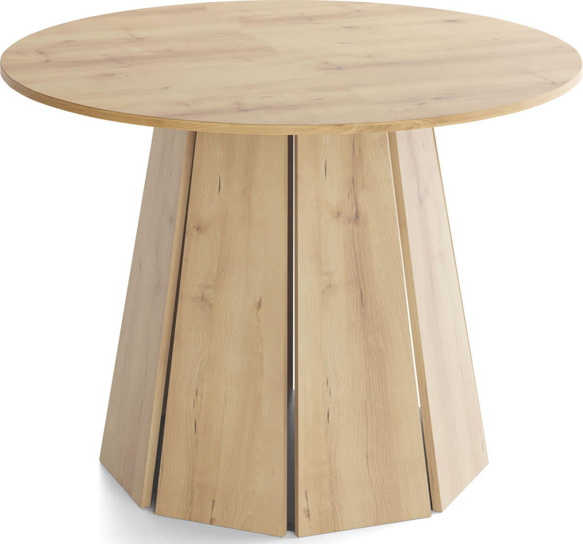 ESSTISCH Lunda rund ausziehbar verlängerbar, Buche Hellbraun 100/100/76 cm - Buchefarben/Schwarz, Holzwerkstoff (100/100/76cm) - WFL GROUP