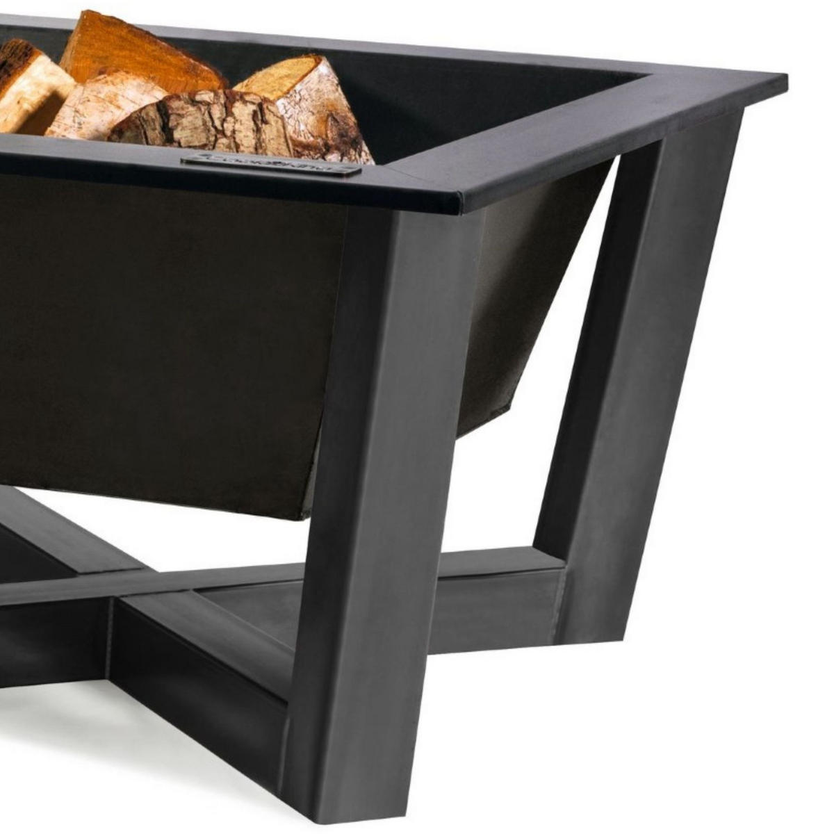 FEUERSCHALE Nevada Stahl quadratisch 70 x 70 cm - Schwarz, Metall (70/35/70cm) - Mr. Deko