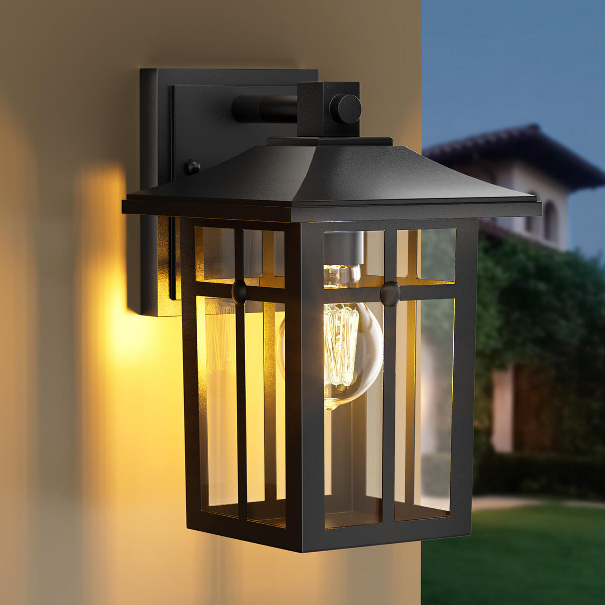 AUSSENWANDLEUCHTE 25,8/19/16 cm schwarz aus aluminium IP44 - Schwarz, Metall (19/25.8/16cm) - S'AFIELINA