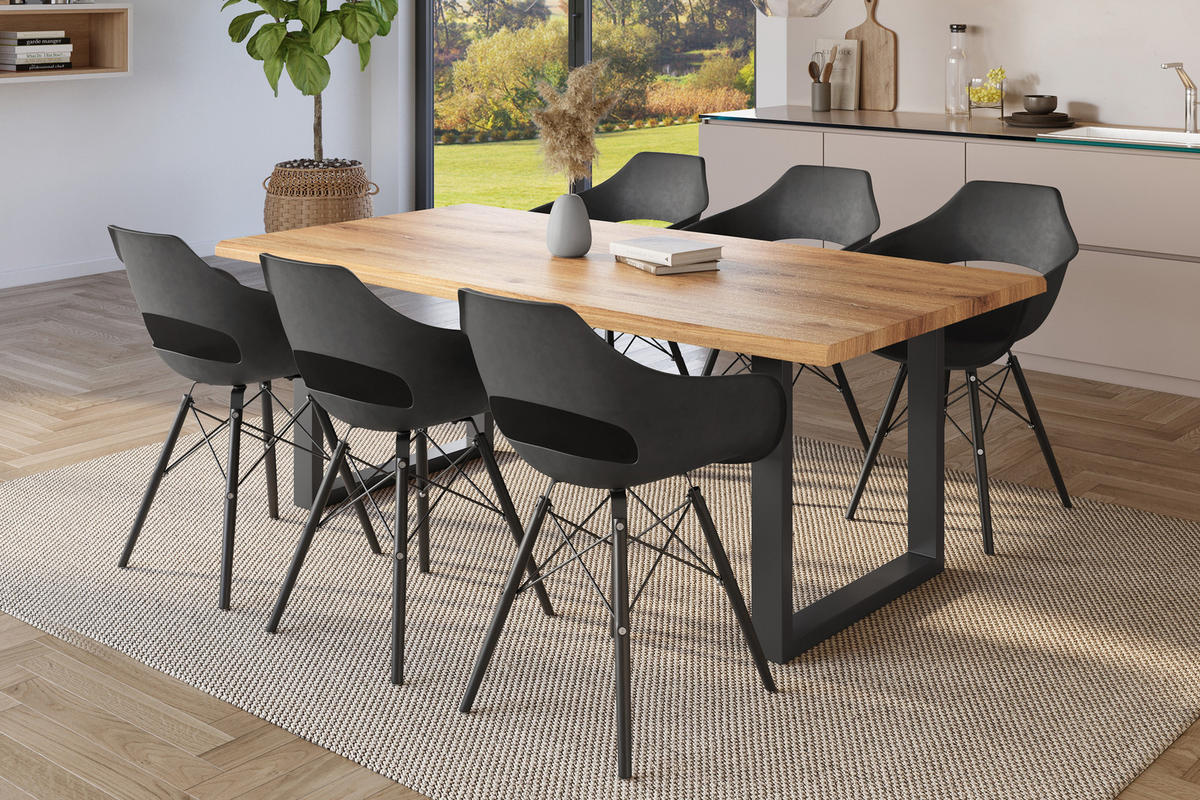 ESSTISCH JULIUS U - Wildeiche/Eichefarben, Holz (100/240/77cm) - SAM