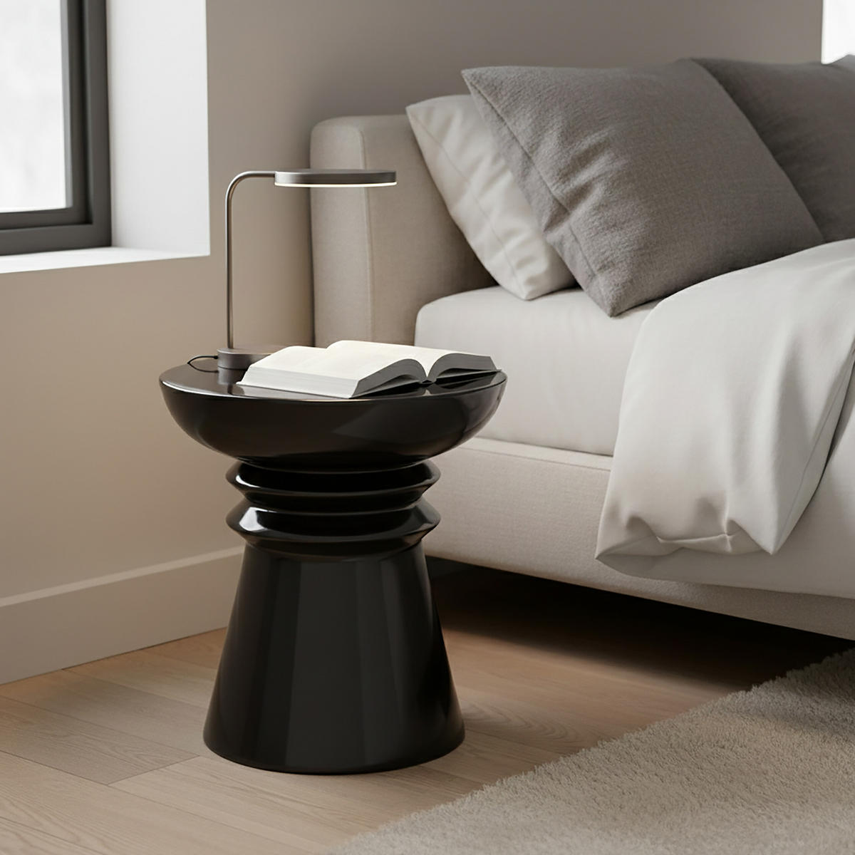 STRANSKI tabel - črna, kovina (38/38/45cm) - Relaxdays