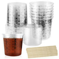 LACKMISCHBECHER 385 ml 20er Set mit Rührhölzern - Transparent, Kunststoff (0.385L)