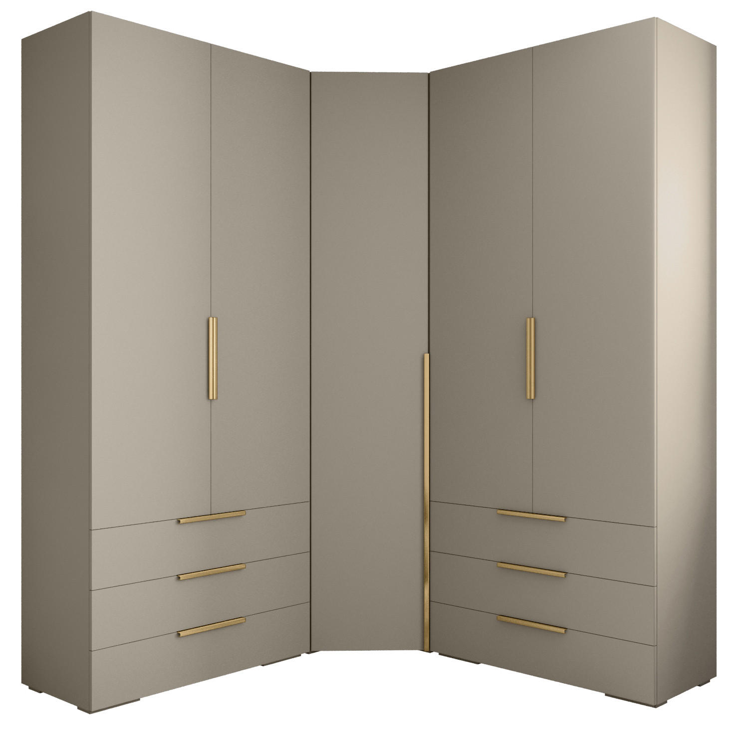 Abiks Möbel Garderoben-Set Kaschmir, Gold 181.7x236.7x47 cm