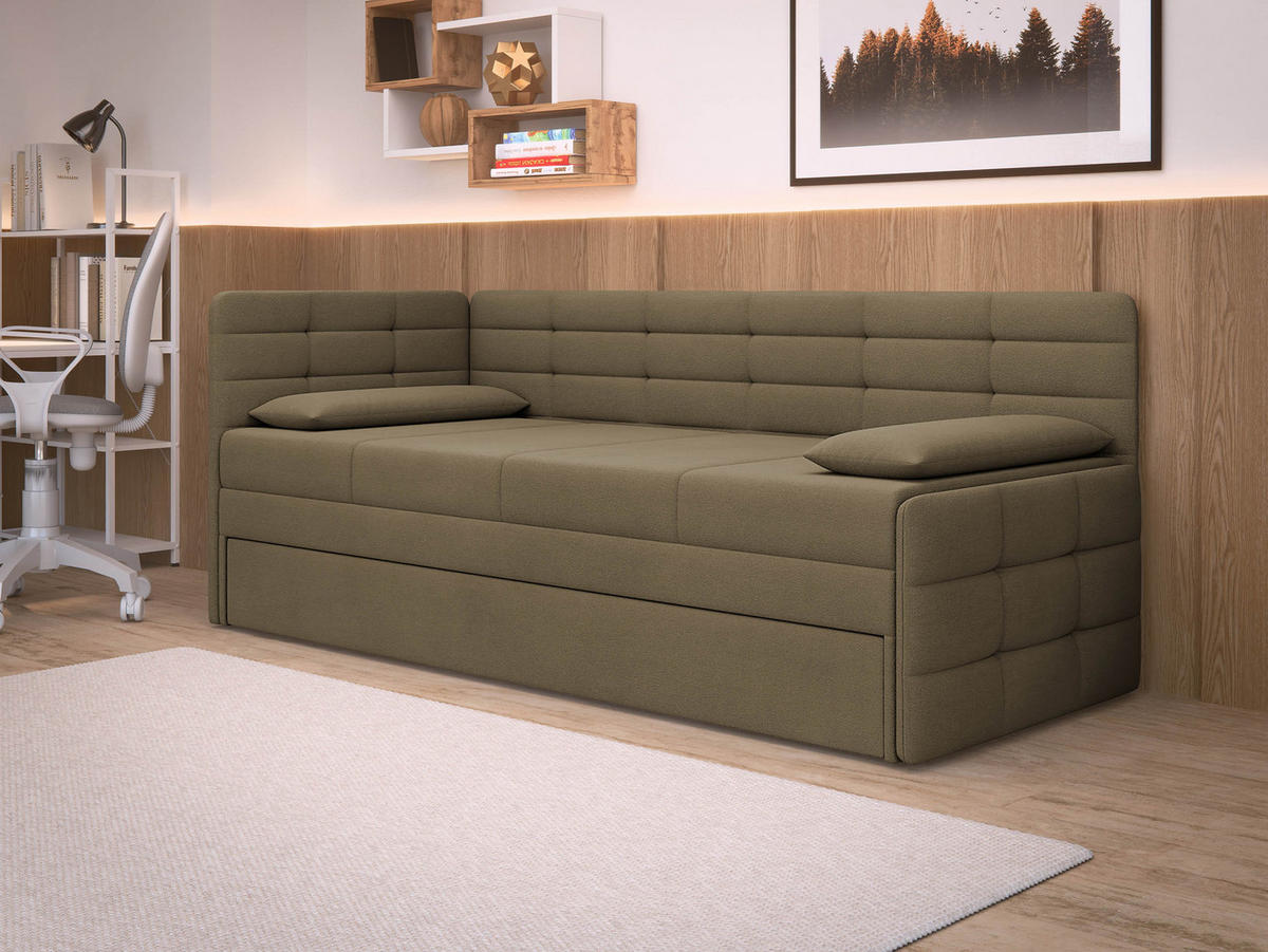 JUGENDBETT Sand - Schwarz/Braun, Holz/Kunststoff (162/189cm) - MIRJAN24