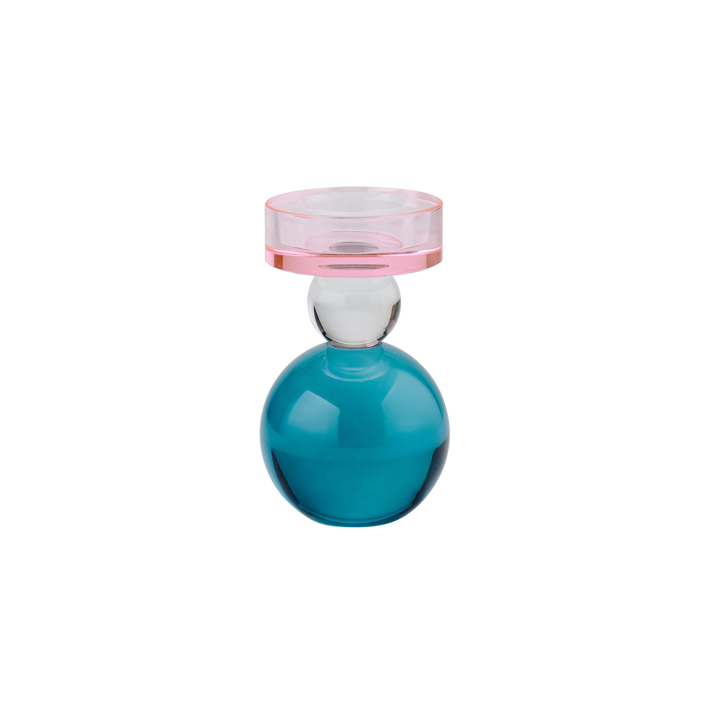 KERZENHALTER Sari Kugel, Kristallglas, Rosa, Mint, Flieder, 13 cm - Rosa, Glas (8/15/8cm) - Gift Company