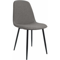 ESSZIMMERSTUHL Stoff Hellgrau - Hellgrau/Schwarz, Textil/Metall (45/88/54cm) - CLP