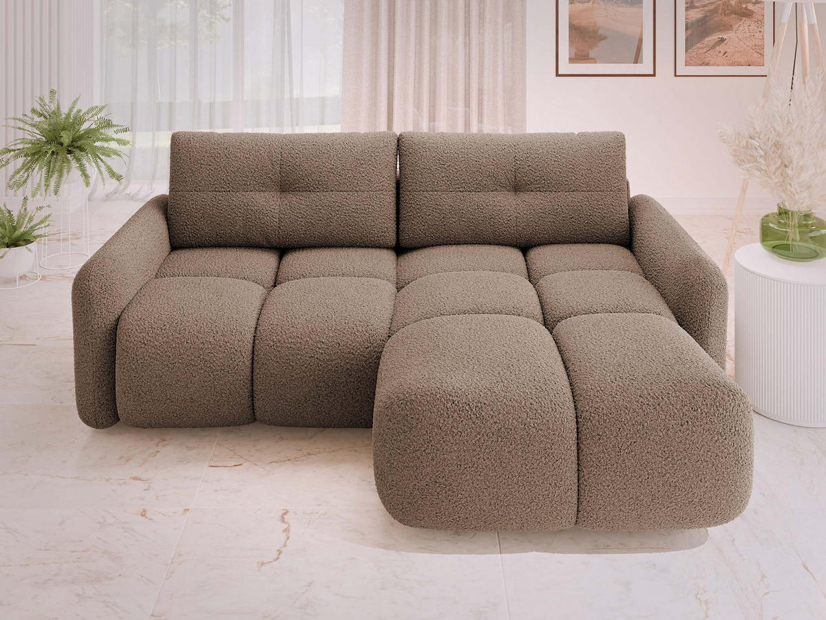 ECKSOFA Sandy - Schwarz/Braun, Holz/Kunststoff (238/165cm) - MIRJAN24
