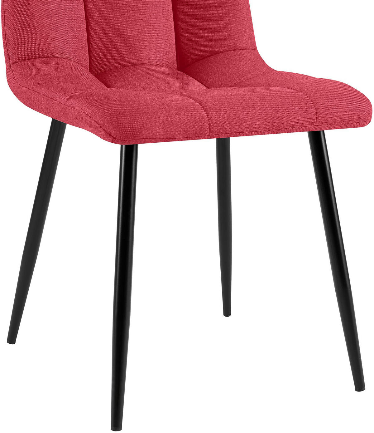 STUHL Stoff Rot - Rot/Schwarz, Textil/Metall (45/84/55cm) - CLP
