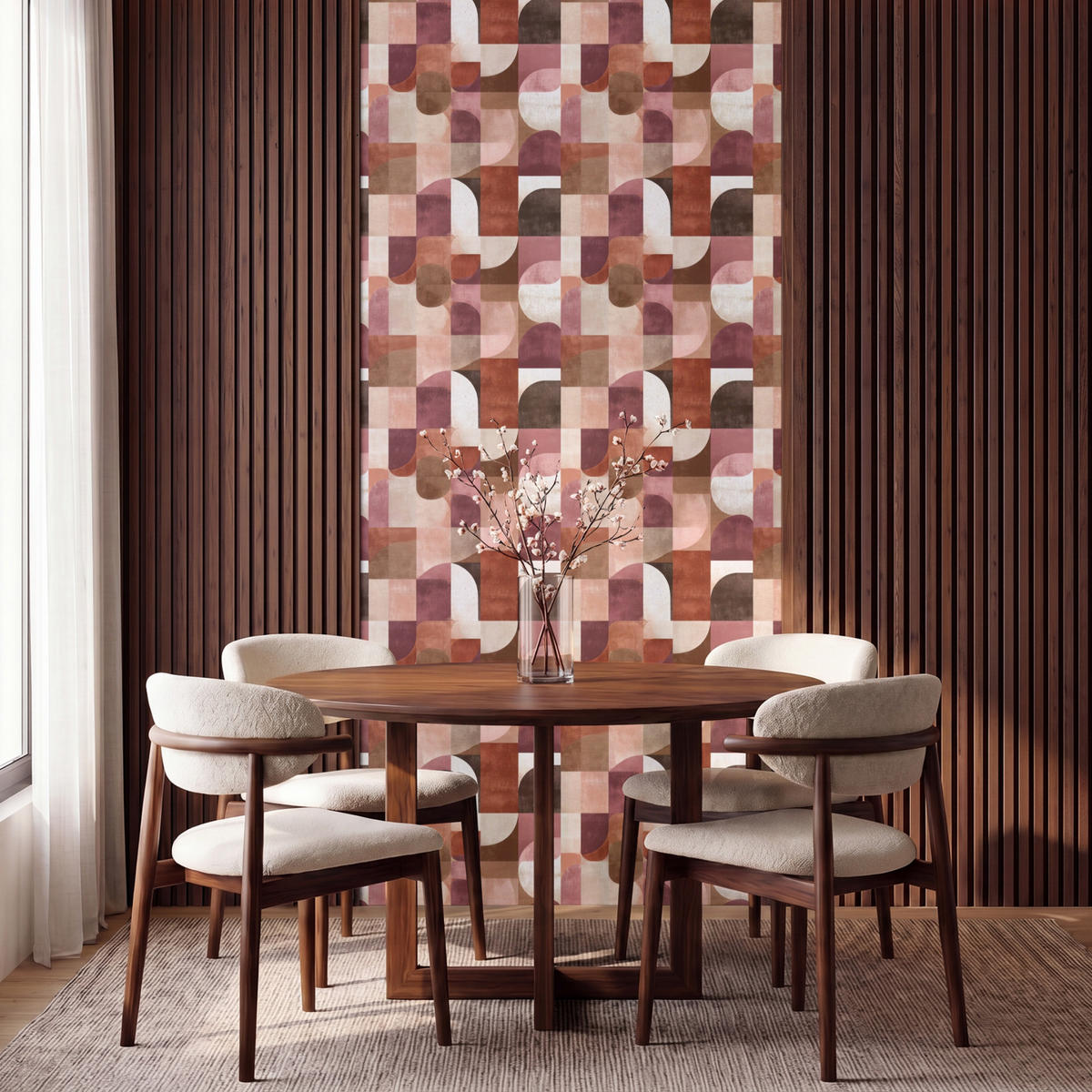 TAPETE - Geometrie - Modern - Retro - 140x260 cm - Multicolor, Papier (140/260cm) - OnlyWow