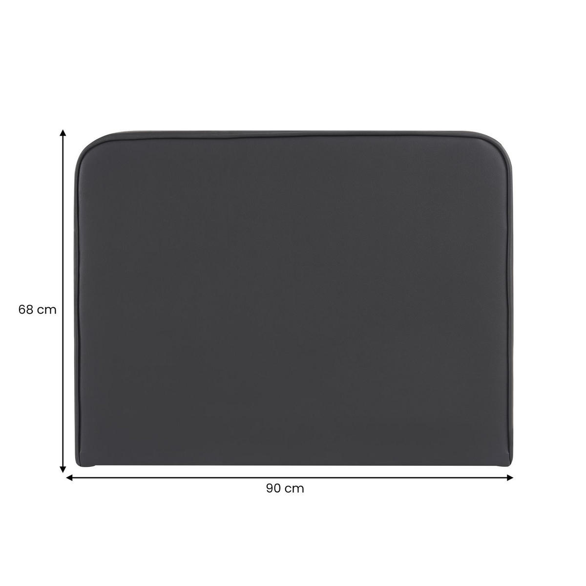 KOPFTEIL ARIELA 90X190 CM - Schwarz, Textil (90/68/6cm) - IDIMEX