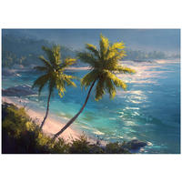 FOTOTAPETA Palm Tree Beach Blue 150x105 cm - viacfarebná, papier (150/105cm) - Wallarena