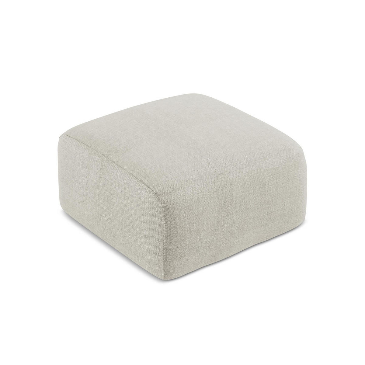 POUF Strukturstoff Beige - Hellbraun/Schwarz, Holzwerkstoff/Kunststoff (65/40/65cm) - LaMiaSofa