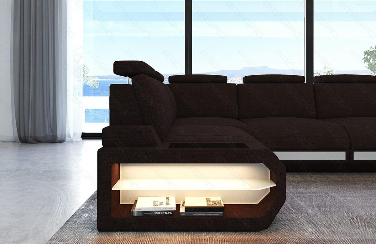 ECKSOFA Siena Graubraun Weiß Strukturstoff - Grau, Kunststoff (347/197cm)
