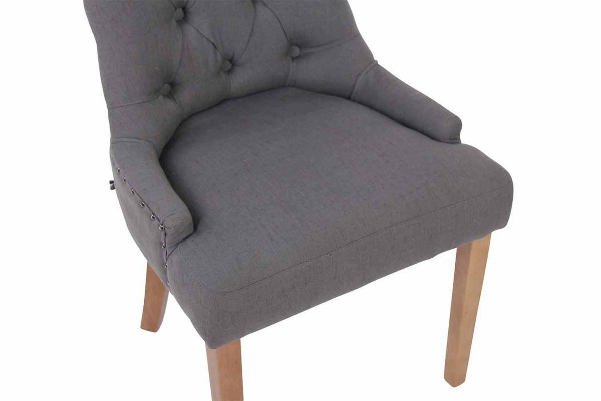 WOHNZIMMERSTUHL Stoff dunkelgrau - Dunkelgrau/Naturfarben, Holz/Textil (55/92/58cm) - CLP