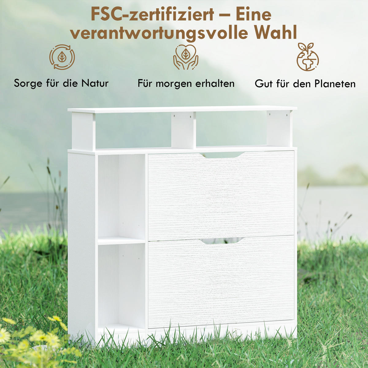 SCHUHSCHRANK Weiß 25.0/89.0/92.0 cm - Weiß, Holzwerkstoff (89/92/25cm)