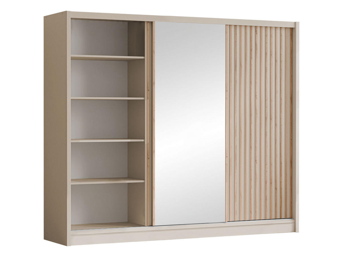 SCHWEBETÜRENSCHRANK London Lux 250 - Kaschmir, Holzwerkstoff (250/215/60cm) - MIRJAN24