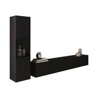 WOHNWAND Berlin I - Alufarben/Graphitfarben, Holzwerkstoff/Kunststoff (180/30/33cm) - MIRJAN24