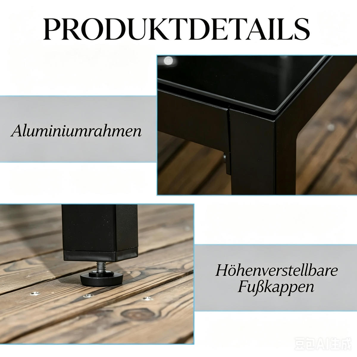 ESSTISCH 180/80/72 cm mit Glasplatte DE-39947 Schwarz - Schwarz, Metall (80/180/72cm) - ComfortXL