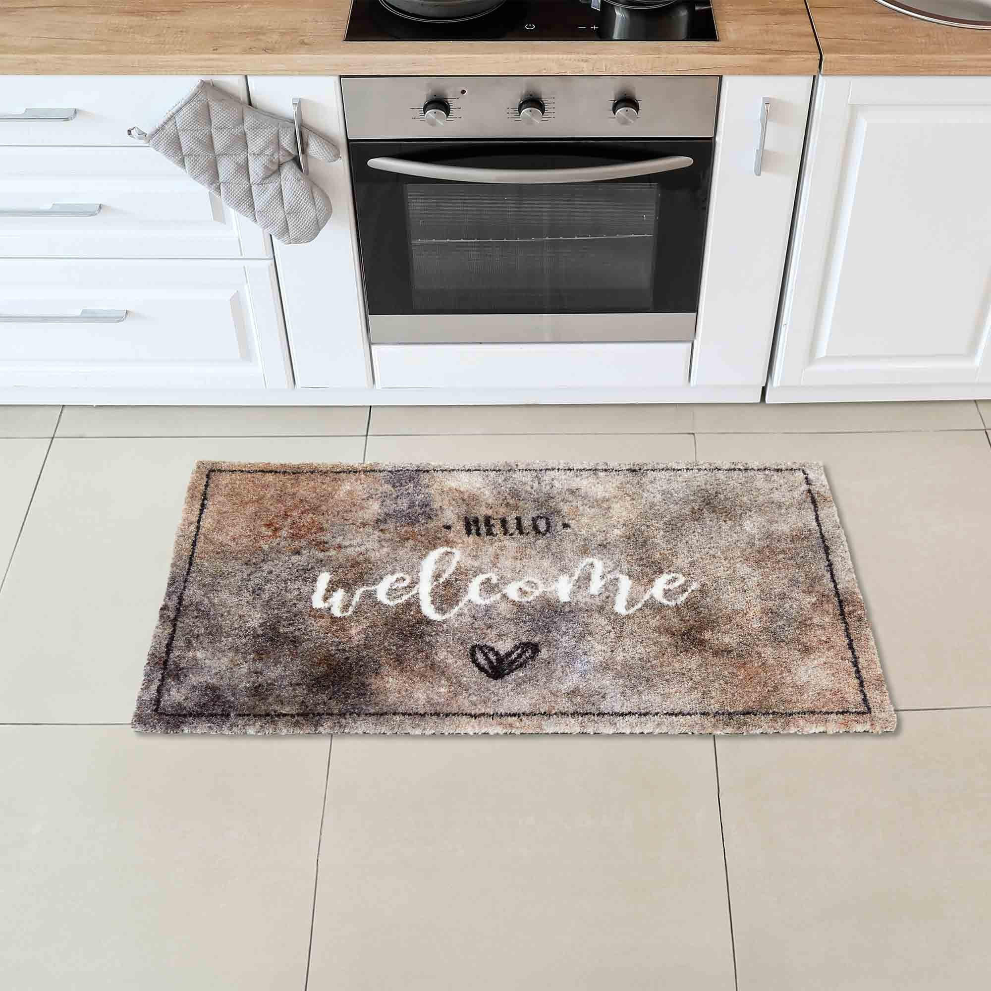 FUSSMATTE WASCHBAR PURE & SOFT - Hellbraun, Textil (50/70cm) - Astra