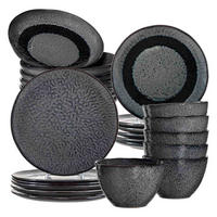 TAFELSERVICE Matera Anthrazit 24-tlg. - Anthrazit, Keramik (2/2/2cm) - Leonardo Living
