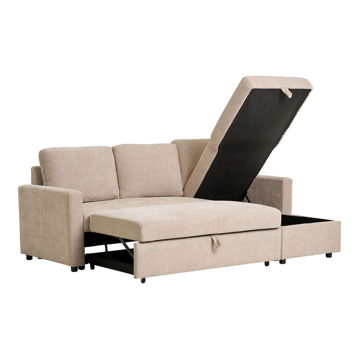 SCHLAFSOFA, Belfast, Sandfarben, Polyester, 150 x 218 x 87 cm - Sandfarben, Textil (150/87/218cm) - ebuy24